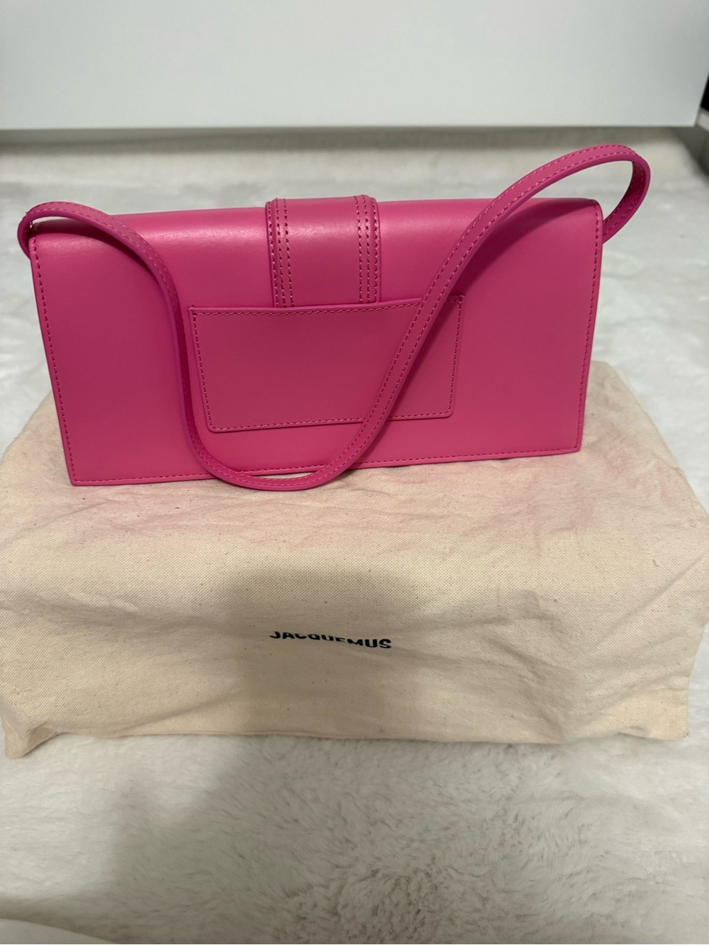 Jacquemus Hot Pink Le bambino long  shoulder bag - Picture 9 of 15